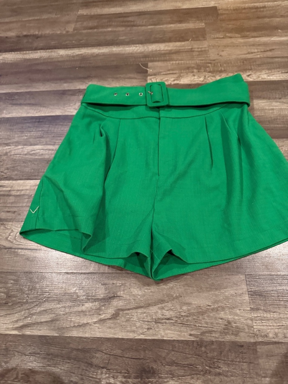 New York & Company Emerald High-Rise Belted Shorts